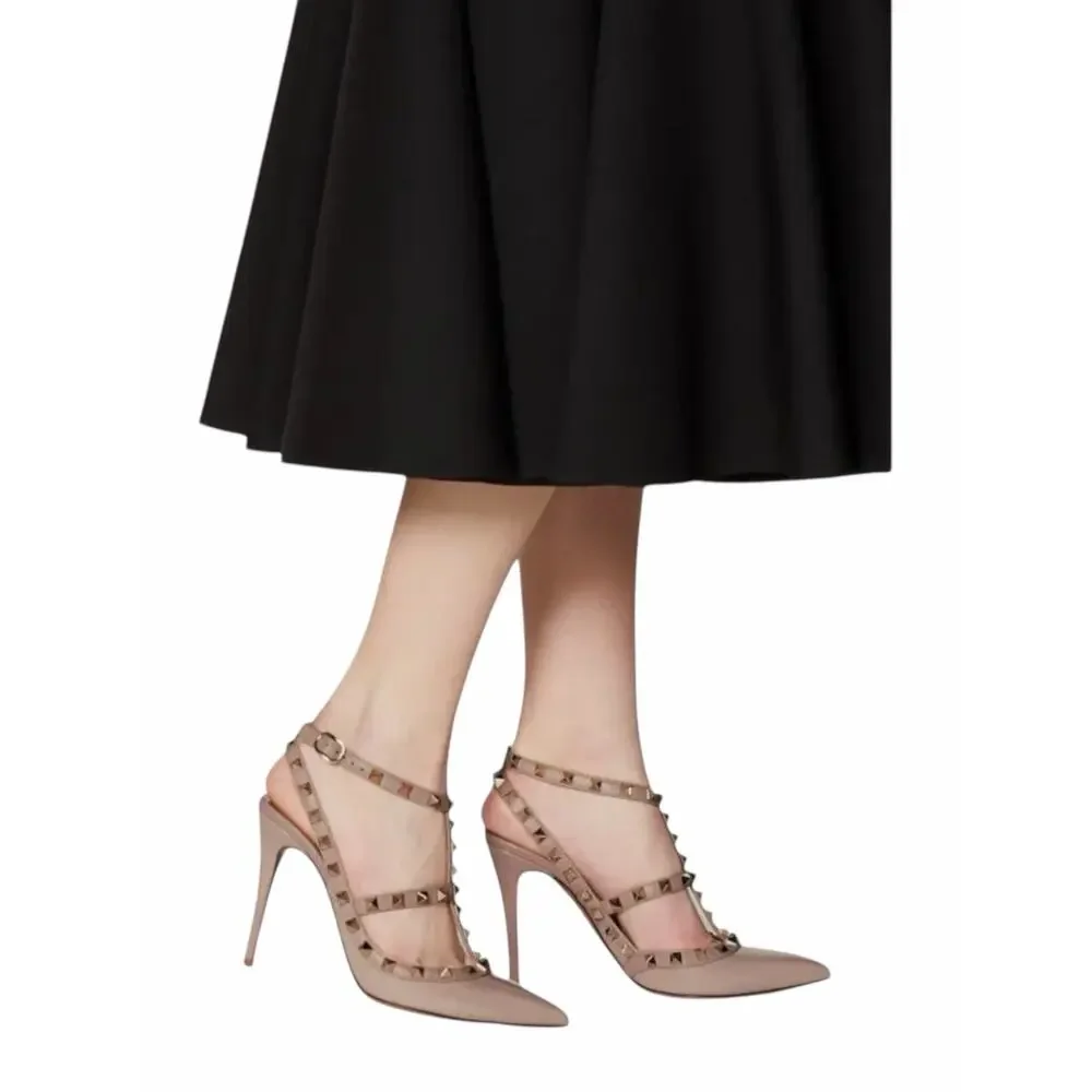 Valentino Garavani Rockstud 100mm Patent Caged Pump Poudre Pink Size 41